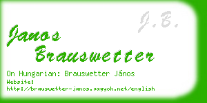 janos brauswetter business card